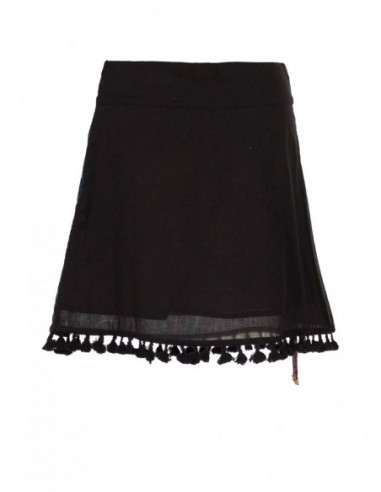 jupe courte pompon patch