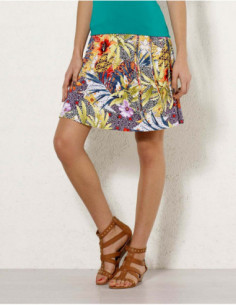 Flared skirt with exotic...