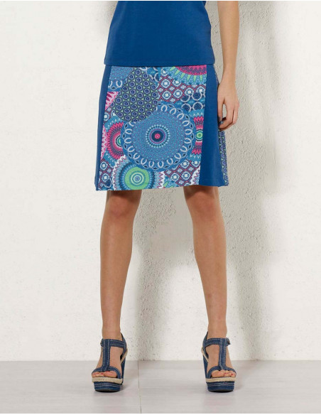 jupe courte bleue colorée