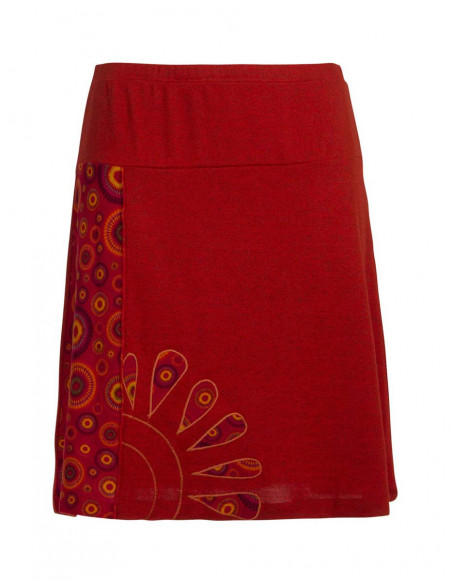 Mid-length skirt in colorful knit