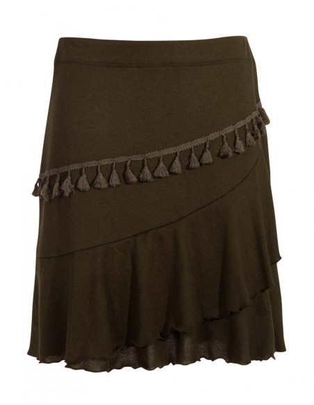 Warm mid-length boho chic look skirt