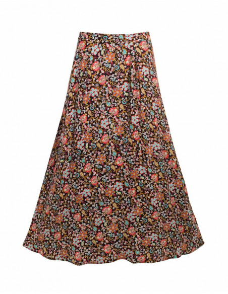 Hippiechic long skirt with small flowers