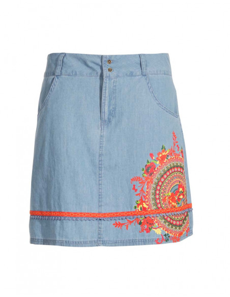 Denim skirt, light blue denim