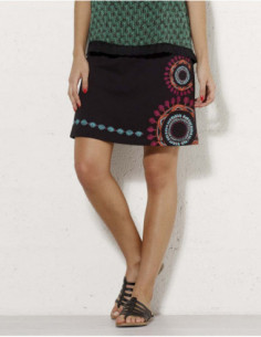 Graphic print mid-length skirt