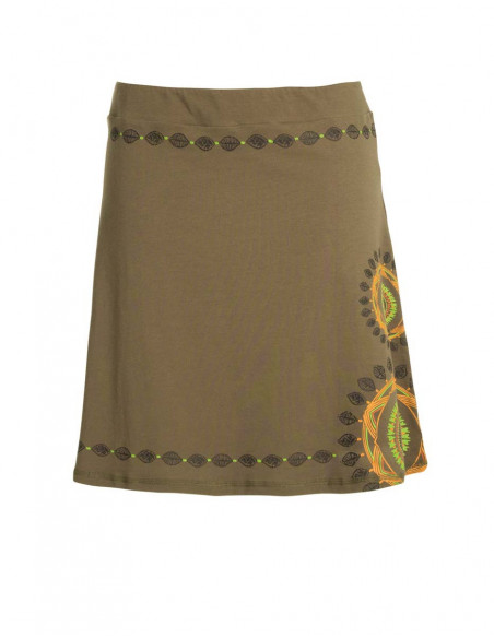 Graphic print mid-length skirt