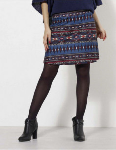 Aztec blue short skirt
