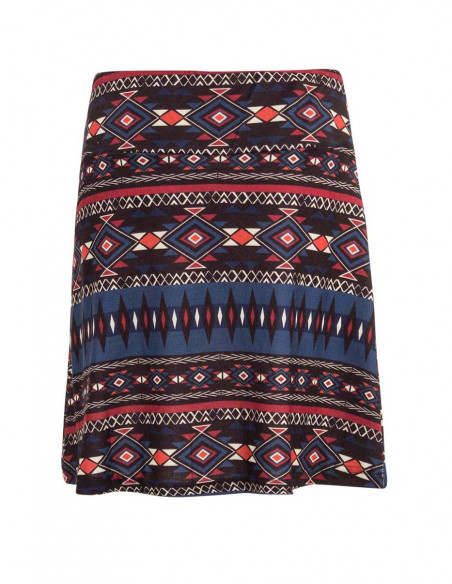 Aztec blue short skirt