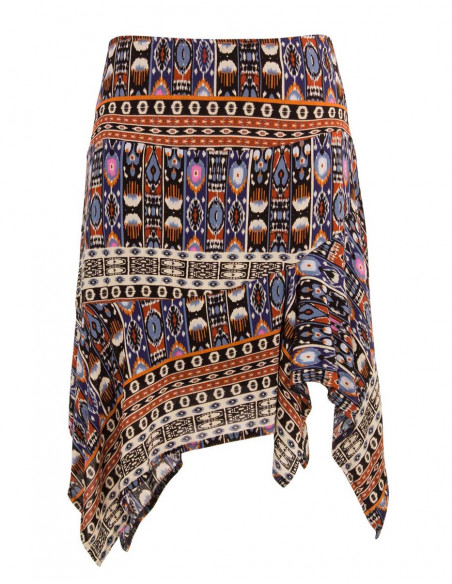 Asymmetrical and colorful ruffle skirt