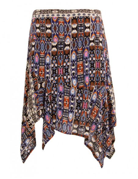 Asymmetrical and colorful ruffle skirt