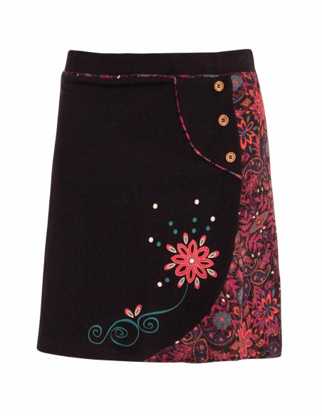 Black and colorful short skirt
