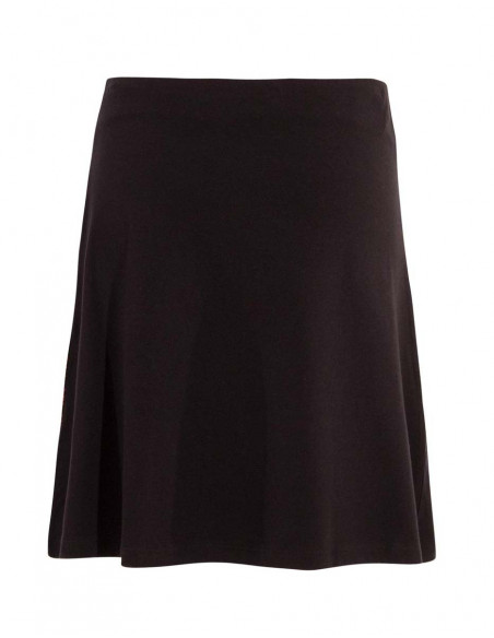 Black skirt with coral and red prints