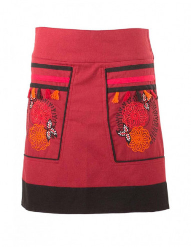 jupe babacool brodée rouge
