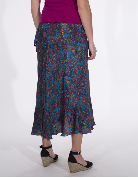 Flamenco skirt with cashmere print