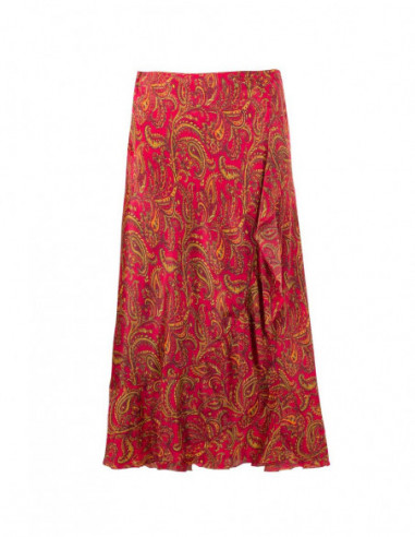 jupe polyester imprimé cachemire rouge