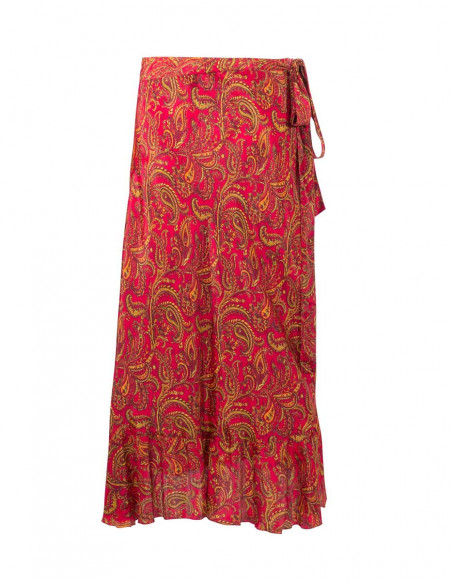 Flamenco skirt with cashmere print