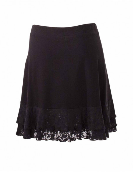 Light black skirt with burn out ruffles