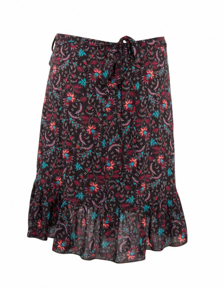 Colourful, flowing wrap skirt for summer