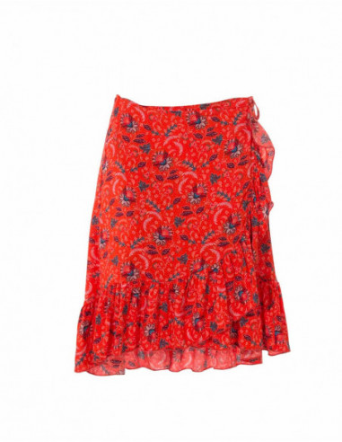 jupe courte imprimé fleur rouge