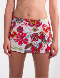 jupe plage imprimé hibiscus  2