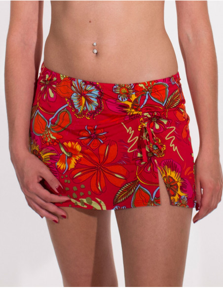 Bathing skirt with flower patterns