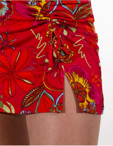 Bathing skirt with flower patterns