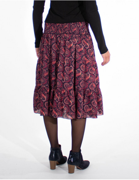 jupe polyester doublée avec motifs