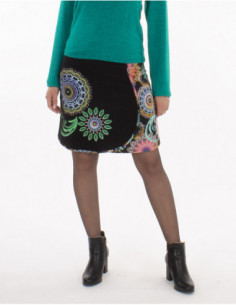 Trapeze skirt in rose print...