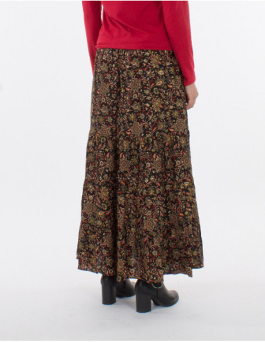 jupe longue imprimé floral chic