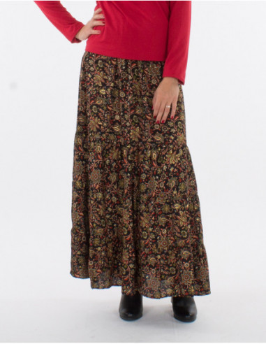 jupe longue avec motifs fleurs
