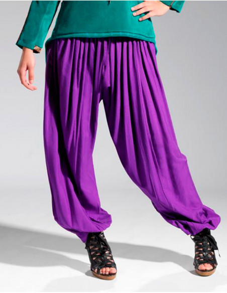 Pantalon sarouel fourche haute mauve violet