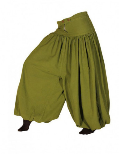 Pantalon sarouel fourche haute uni vert kaki