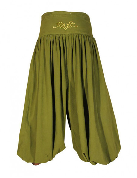 Pantalon large baba cool vert kaki pour femme