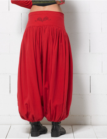 Pantalon large baba cool rouge pour femme