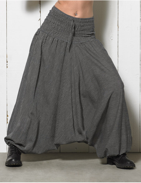 Cotton sarouel striped elastic size