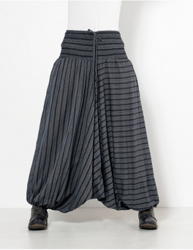 Cotton sarouel striped elastic size