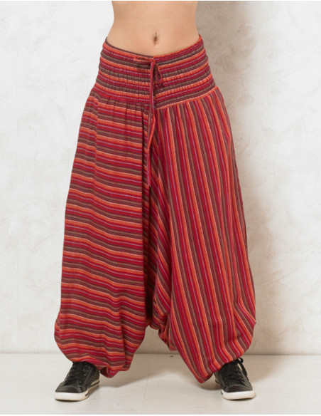 Cotton sarouel striped elastic size