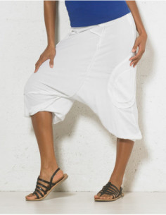 sarouel court tendance uni blanc baba cool 2