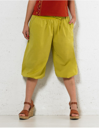 Plain puffy pantacourt for a cool baba woman style