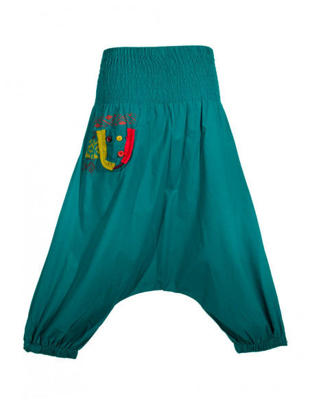 sarouel court pour femme pas cher couleur pétrole