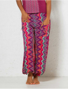 Printed polyester pant with...