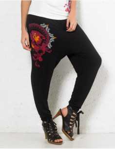 sarouel ethnique fourche haute imprimé floral