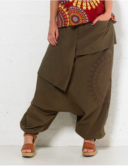 Asymmetric harem pants