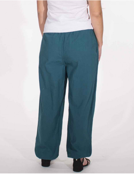Cotton plain pant sw with large belt