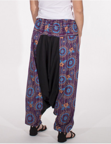 sarouel femme baba cool à fourche basse mauve
