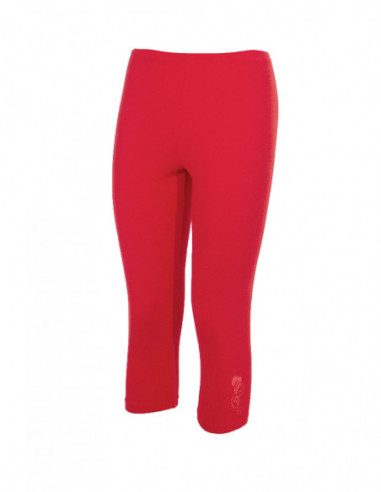 legging rouge basique mi long pour femme