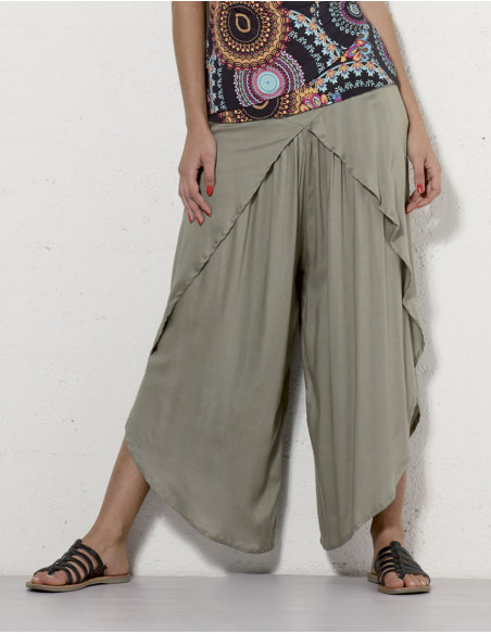 Pantalon paréo loose confortable beige