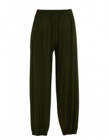 Pantalon noir droit pour l'été avec broderies fleuries