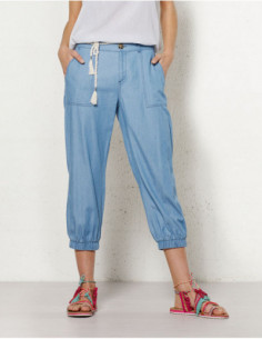 Denim casual midi pants