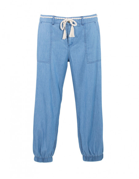 Denim casual midi pants