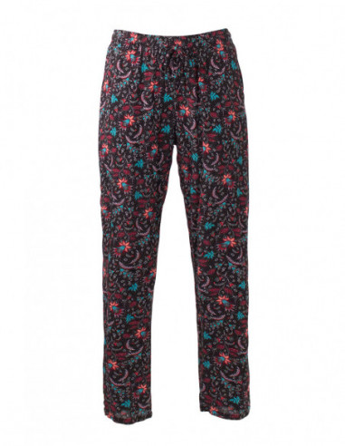 Pantalon droit imprimé fleur bohème